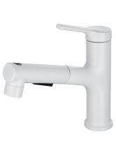 Смеситель для раковины с выдвижным изливом WONZON & WOGHAND, Белый матовый (WW-A40862-MW)