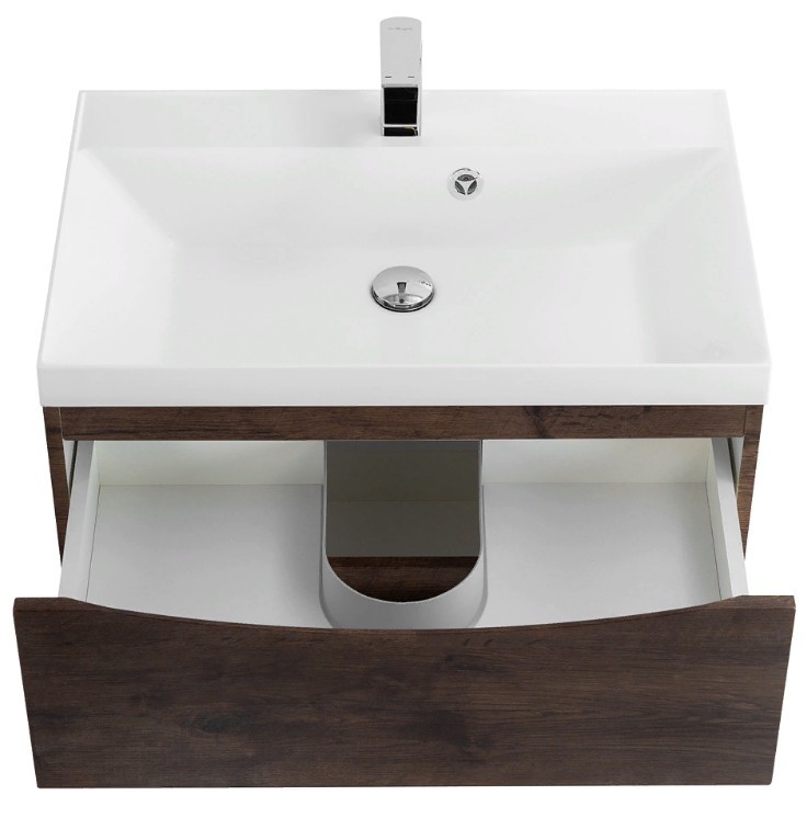 Приобрести тумба подвесная с раковиной belbagno marino-700-2c-so-rw-p 70 см, rovere moro