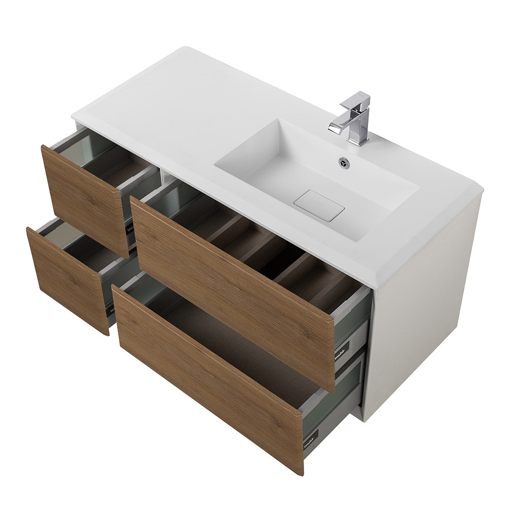 Приобрести cezares тумба подвесная с раковиной bellagio 106 см rovere tabacco, правосторонняя, дерево 54716