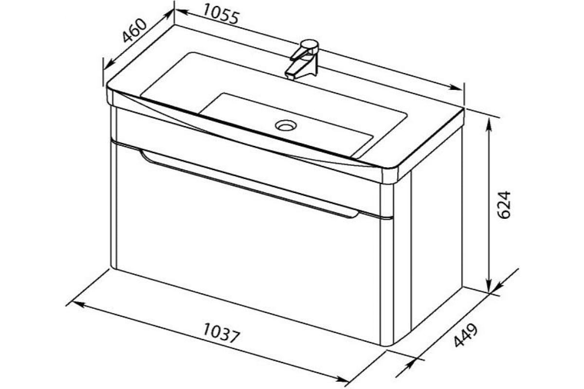 Приобрести aquanet тумба с раковиной софия 105 см, белая глянец (2 ящика)