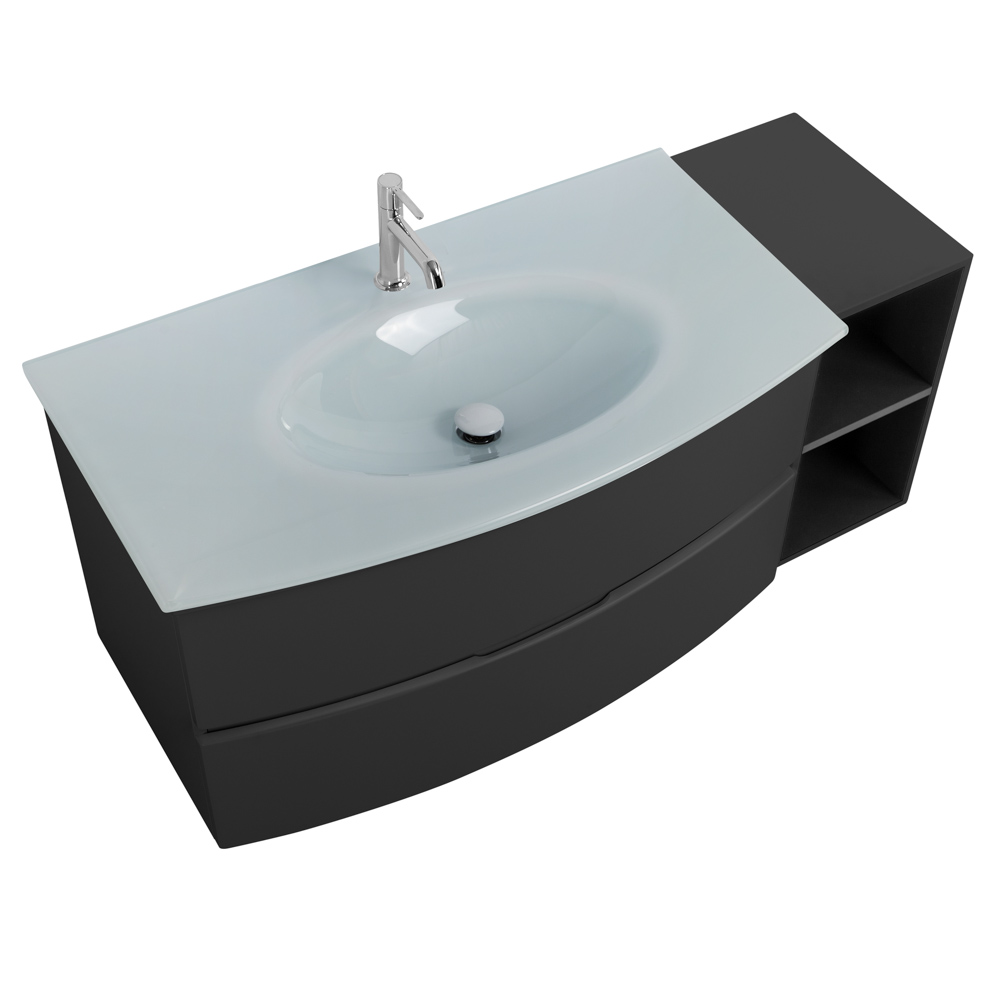 Приобрести cezares тумба подвесная с раковиной elettra 130 см grafite, стекло, графит 55526