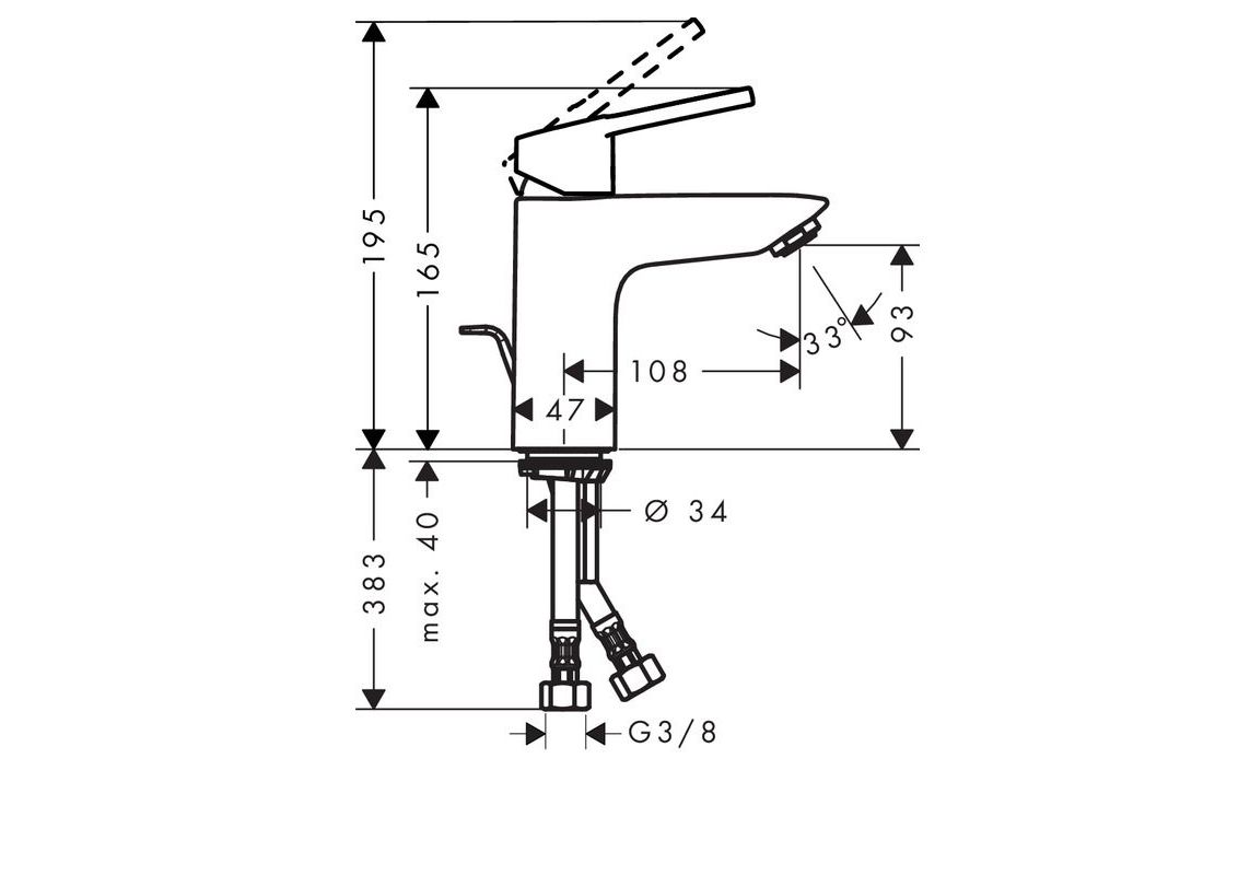 Приобрести 71151000 logis loop смеситель для раковины 100, однорычажный, с донным клапаном