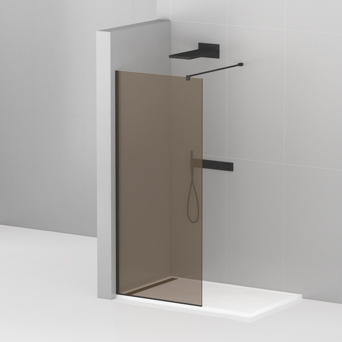 Приобрести cezares душевая перегородка liberta 80 см, бронза\черный liberta-l-1-80-120-br-nero