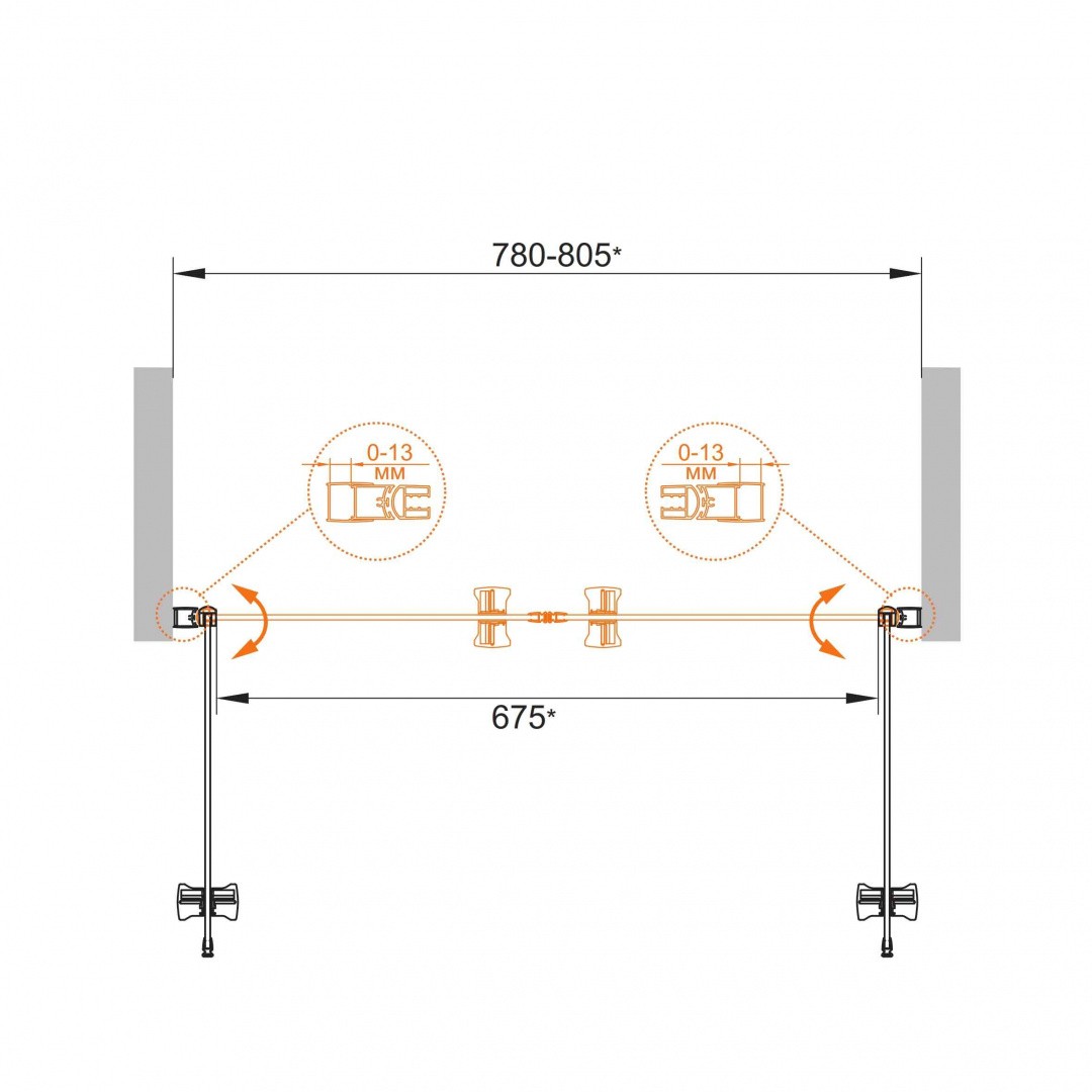 Приобрести cezares дверь душевая eco 80x190см eco-o-b-2-80-c-cr