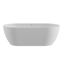 CEZARES Отдельностоящая ванна Solid Surface 160х80 см, белая CZR-STYLUS-160-80-54-SSB
