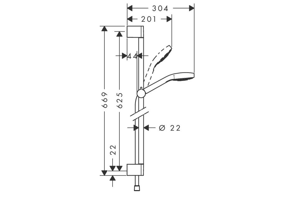 Приобрести 26564400 croma select s душевой набор croma select s 1jet 0.65м