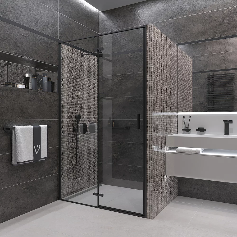 Приобрести veconi душевая дверь vianno 120х195 см, черный, прозрачное vn73b-120-01-c4