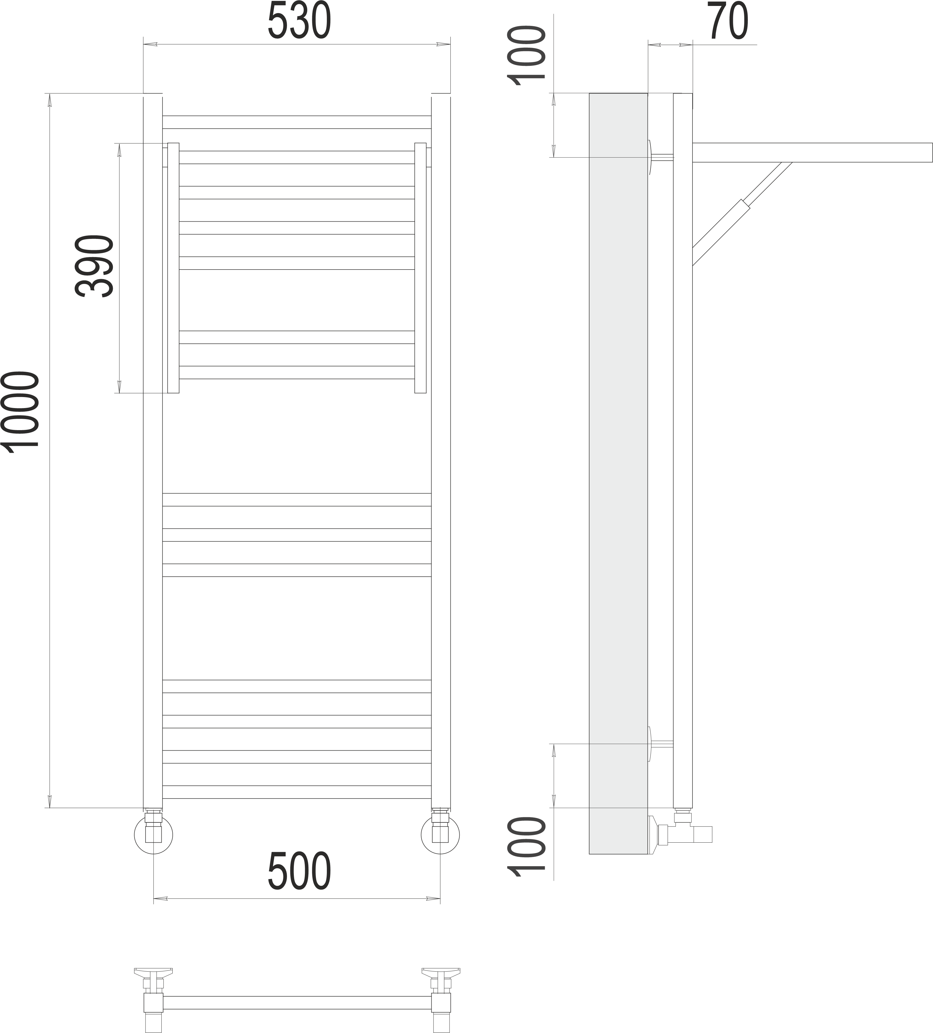 Приобрести terminus полотенцесушитель валенсия п14 50х100 см, с полкой, водяной, хром