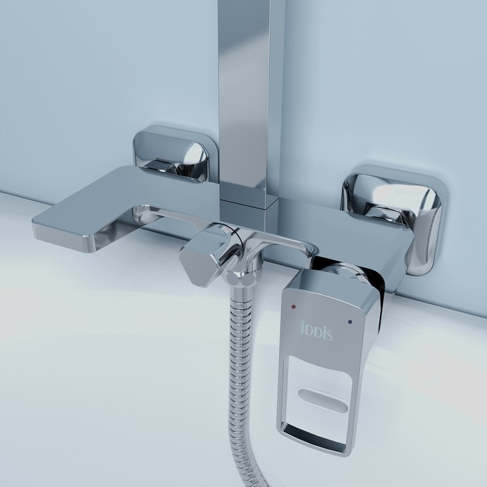 Приобрести iddis душевая система bild, квадратная d-200мм, хром bilsb1fi06