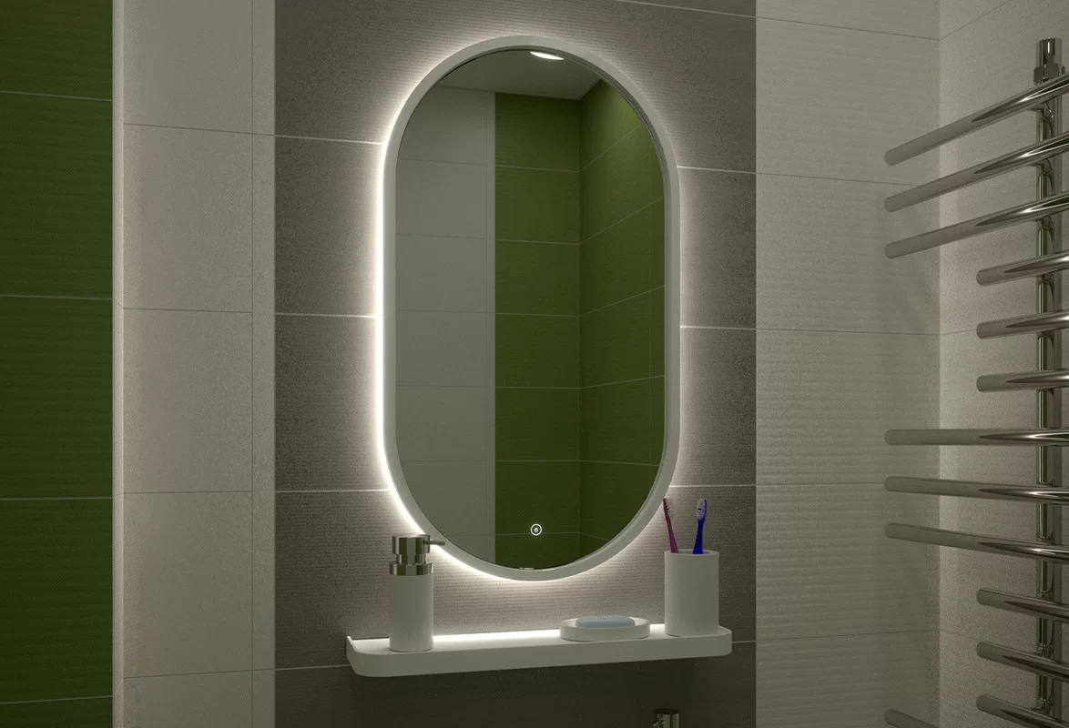 Приобрести continent зеркало с подсветкой prime white 45х80 см, белое