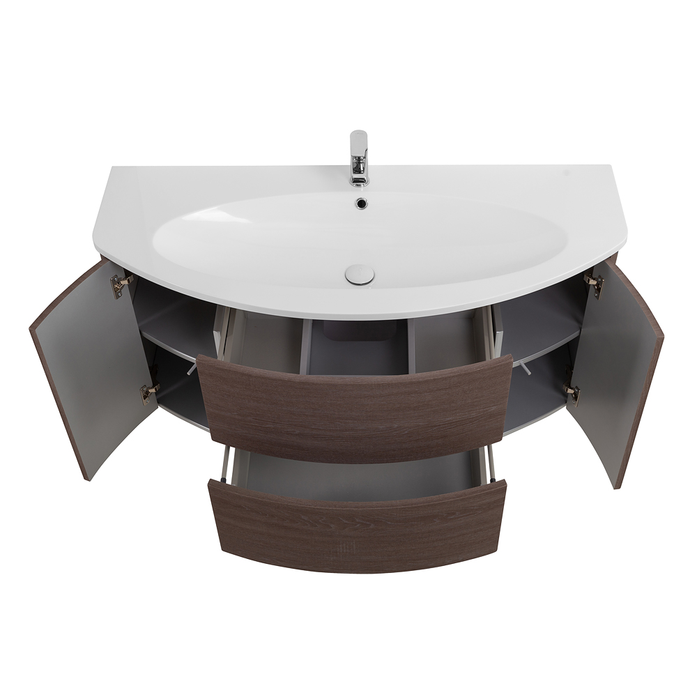 Приобрести cezares тумба подвесная с раковиной eden 121 см rovere scuro soft, коричневая 54408