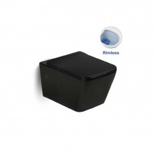 Vincea Подвесной унитаз безободковый Q-Line, черный, ультратонкое сиденье soft-close