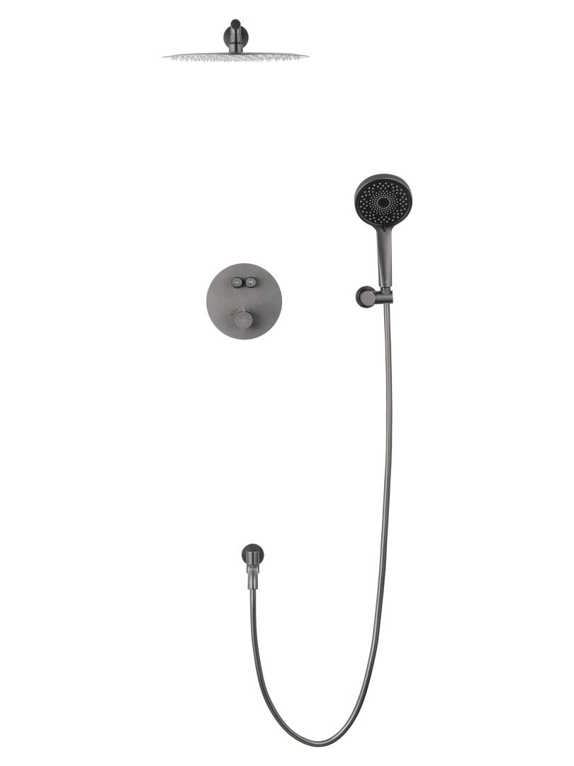 Приобрести душевая система с термостатом встраиваемая wonzon & woghand stick, темный графит (ww-88929010-bgm)