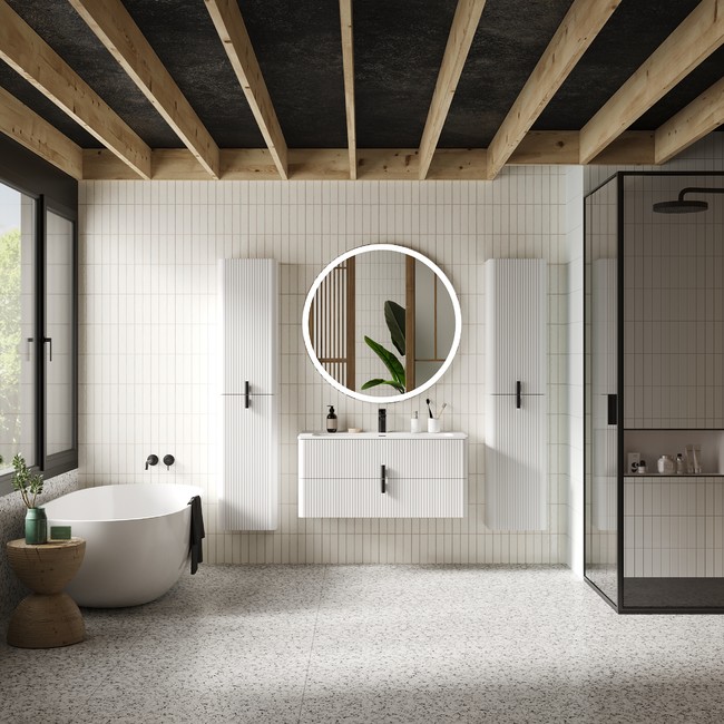 Приобрести briz зеркало bianco 100х100 см, с подсветкой,подогревом, сенсорное включение , белое пдз 51-100