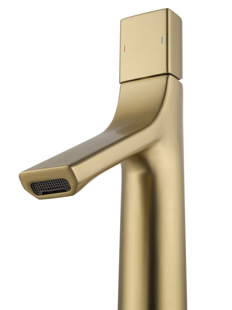 Приобрести смеситель для раковины высокий wonzon & woghand the one, брашированное золото (ww-h1011-bg)