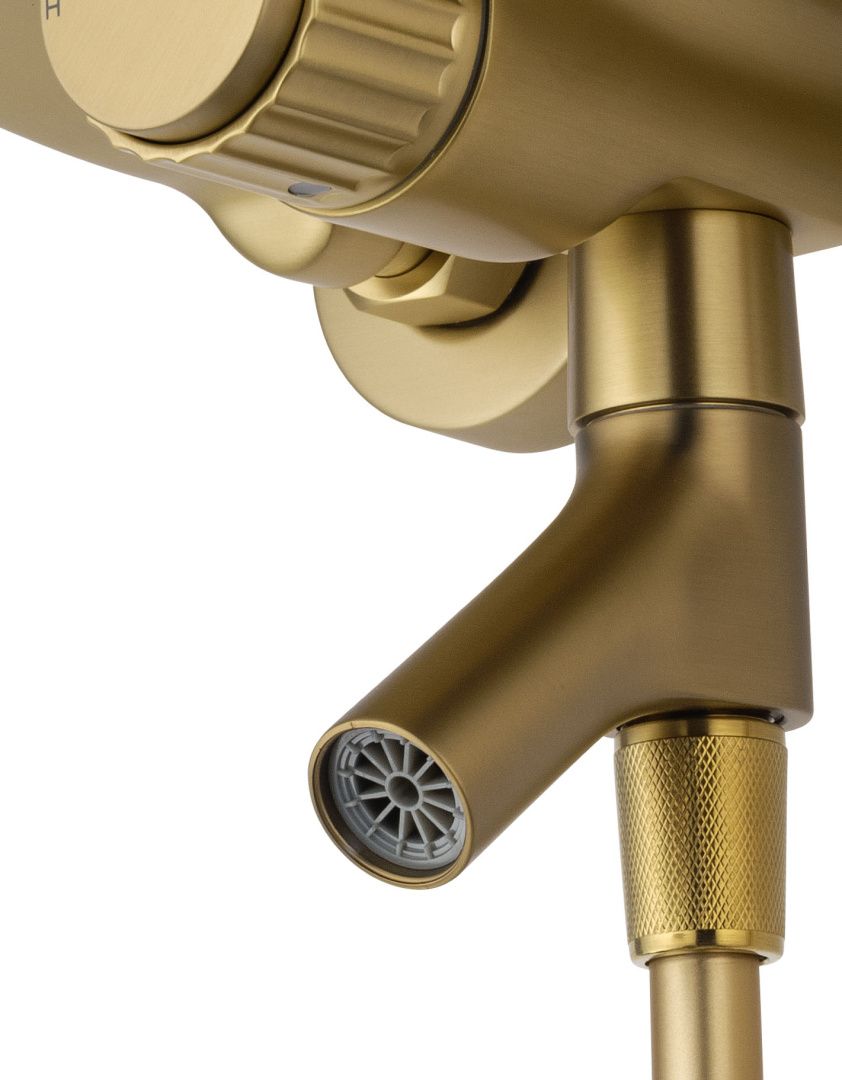 Приобрести смеситель для ванны с душем wonzon & woghand click, брашированное золото (ww-fe05l221-bg)