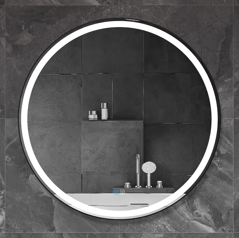 Приобрести cezares зеркало cadro 80х80 см, металлическая рама, подсветка, сенсорное включение, подогрев czr-spc-cadro-800-led-tch-warm