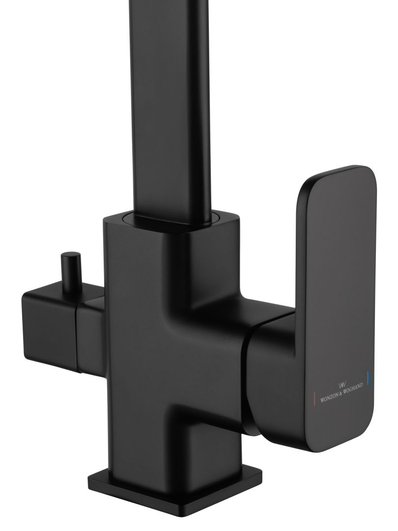 Приобрести смеситель для кухни с подключением фильтра wonzon & woghand, черный матовый (ww-88458004-mb)