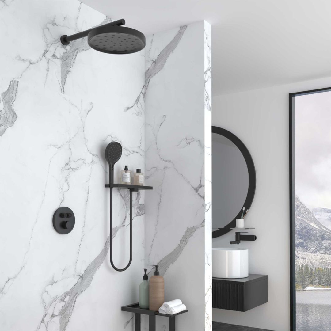 Приобрести vincea встраиваемая душевая система inspire, черная матовая vsfw-3i22mt2rmb