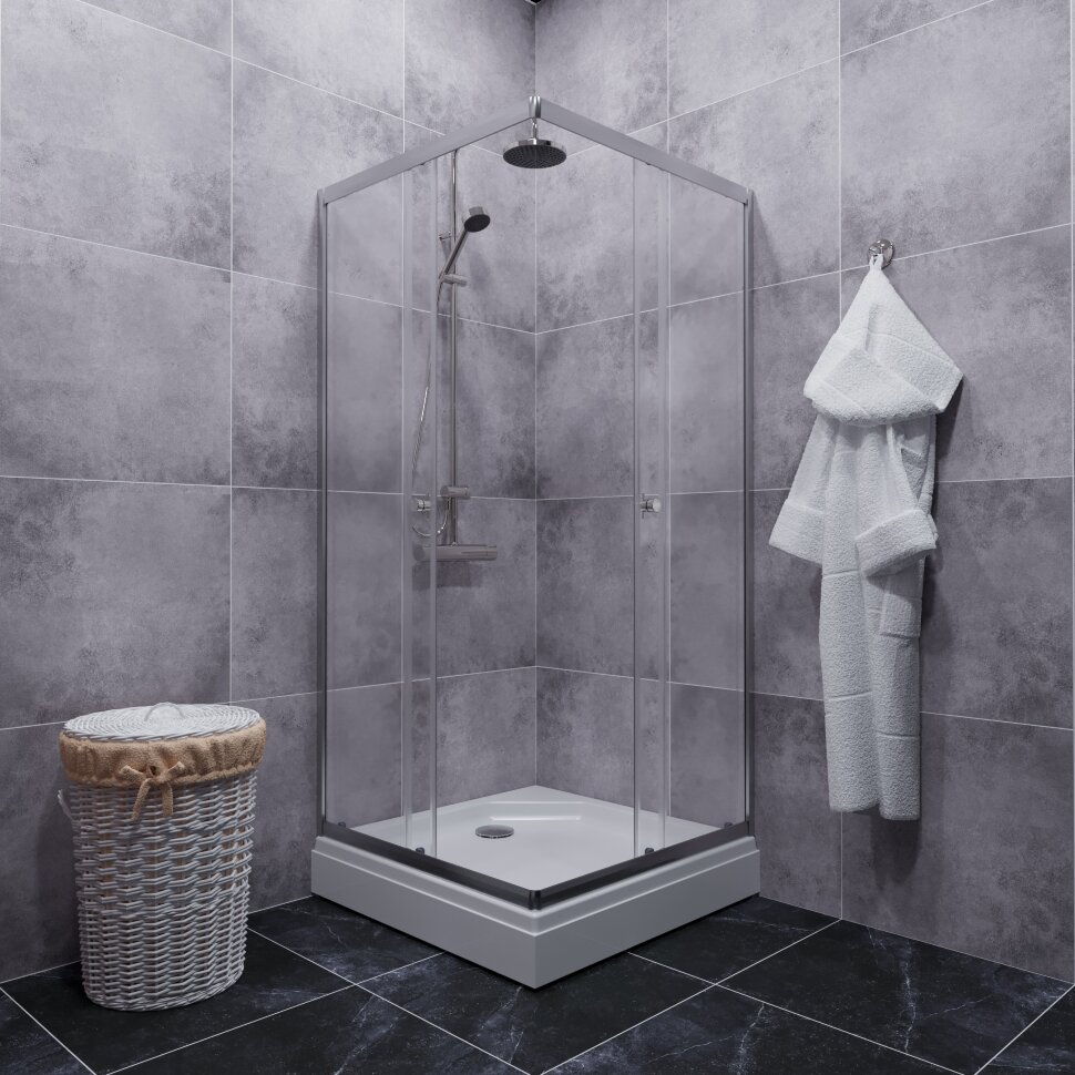 Приобрести тритон душевое ограждение вента 100х100 см, хром, прозрачное щ0000049619