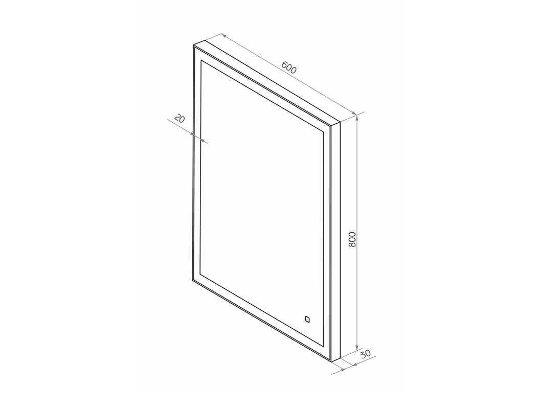 Приобрести continent зеркало с подсветкой solid 60х80 см, серое