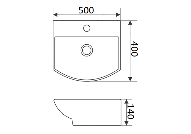 Приобрести раковина подвесная ceramalux 50 см 78014смв, чёрный