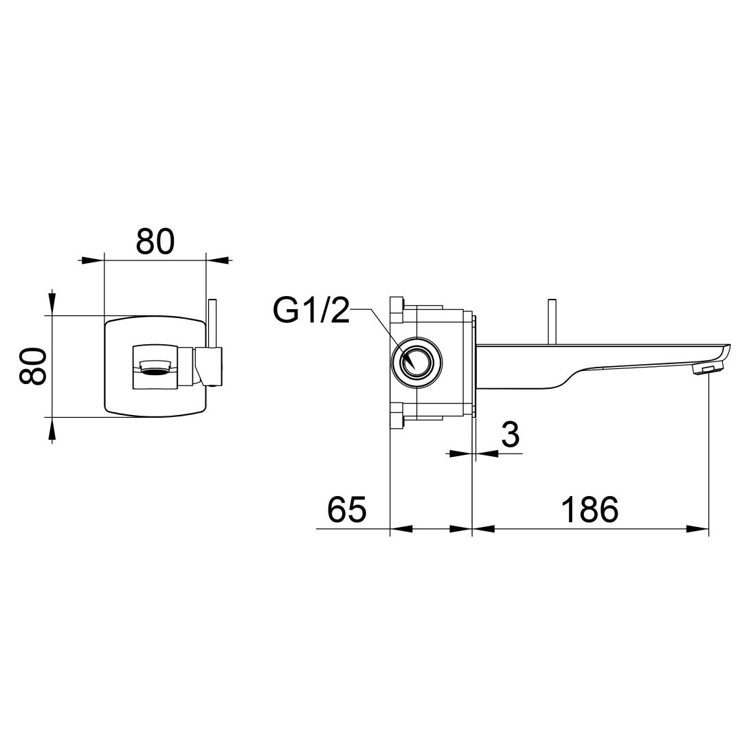 Приобрести смеситель для раковины встраиваемый wonzon & woghand, темный графит (ww-88869031-1-bgm)