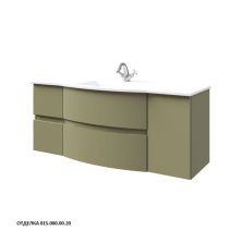 Caprigo Тумба с раковиной INTEGRA 130 см, левая, зеленая, эмаль
