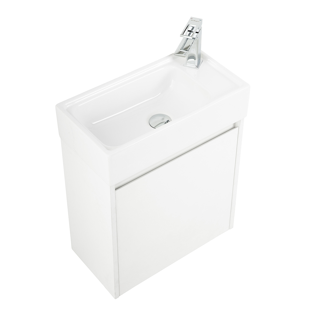 Приобрести belbagno тумба с раковиной kraft mini 50 см, подвесная bianco opaco левосторонняя, белая раковина