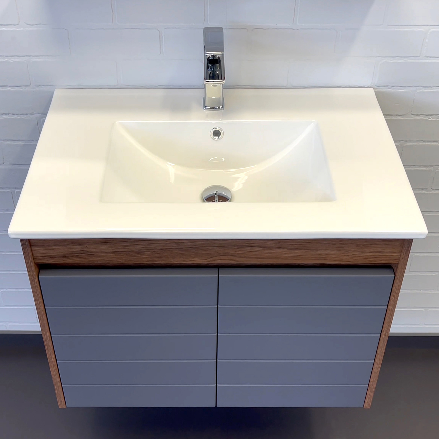 Приобрести сomforty тумба с раковиной кемер-75 антрацит/дуб тёмно-коричневый