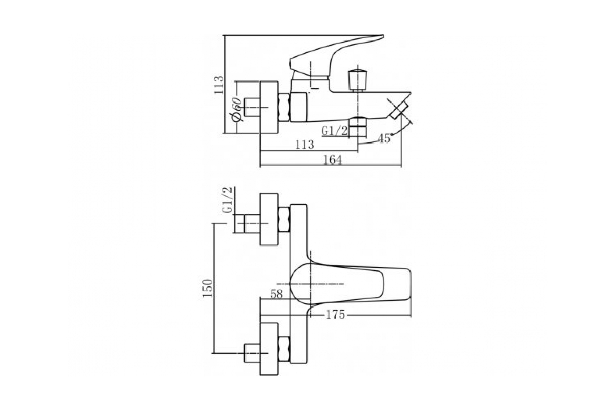 Приобрести aquanet смеситель для ванны static af330-20c