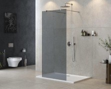 Cezares Душевая перегородка LIBERTA 100 см, серый\хром LIBERTA-L-2-100-GR-Cr