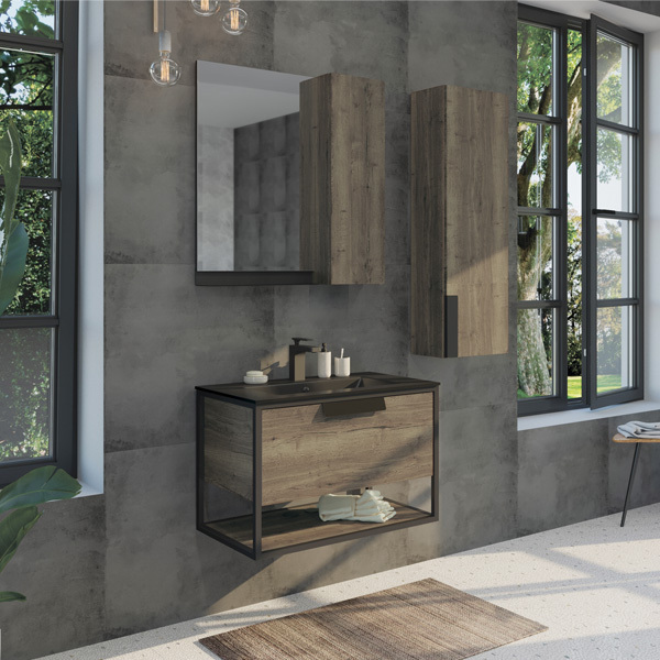 Приобрести сomforty тумба с раковиной "бонн-75" дуб темный, черная раковина