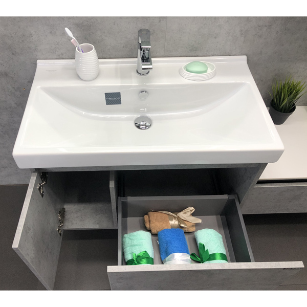 Приобрести сomforty тумба с раковиной "осло-80", светлый бетон