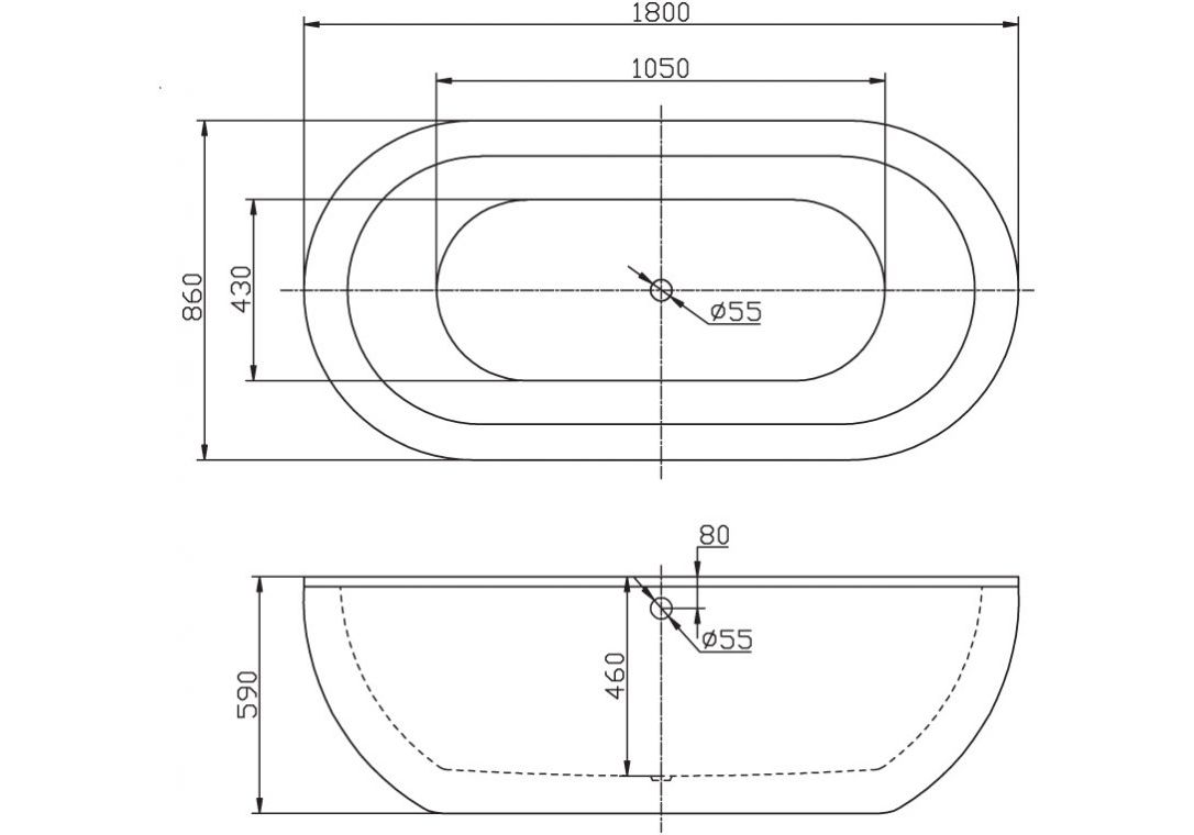 Приобрести ванна акриловая отдельностоящая belbagno 180х85 см, bb13-1800