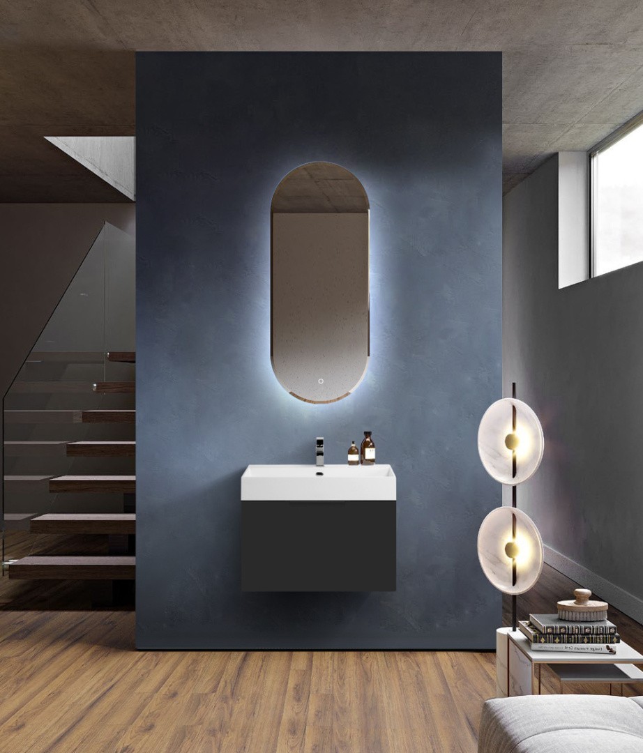 Приобрести cezares тумба подвесная с раковиной premium 70 см nero opaco, черная 55397