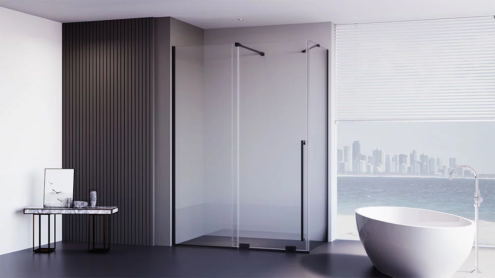 Приобрести veconi душевое ограждение premium trento 100х100 см, черное матовое, прозрачное ptc50-sp-100100-b-01-c4