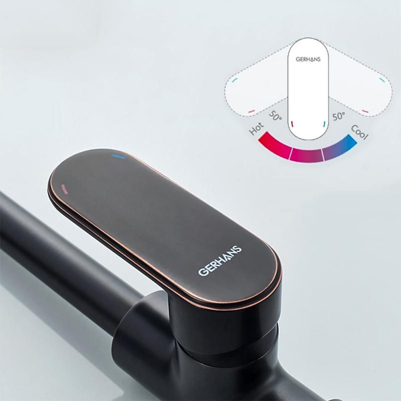 Приобрести gerhans смеситель для кухни k22t, черная бронза k14022t