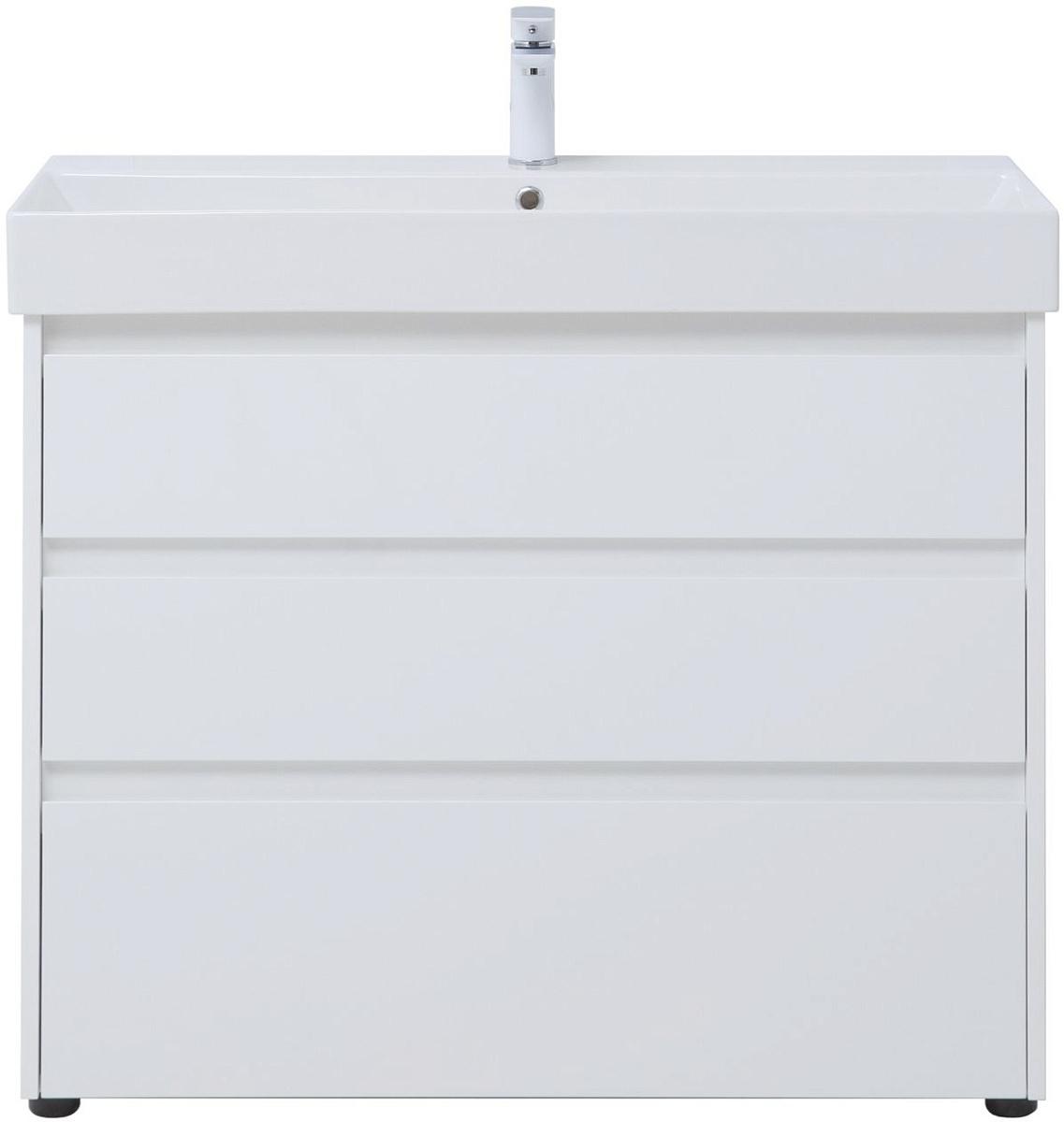 Приобрести aquanet тумба с раковиной nova lite 100 см, белая глянец (3 ящика)