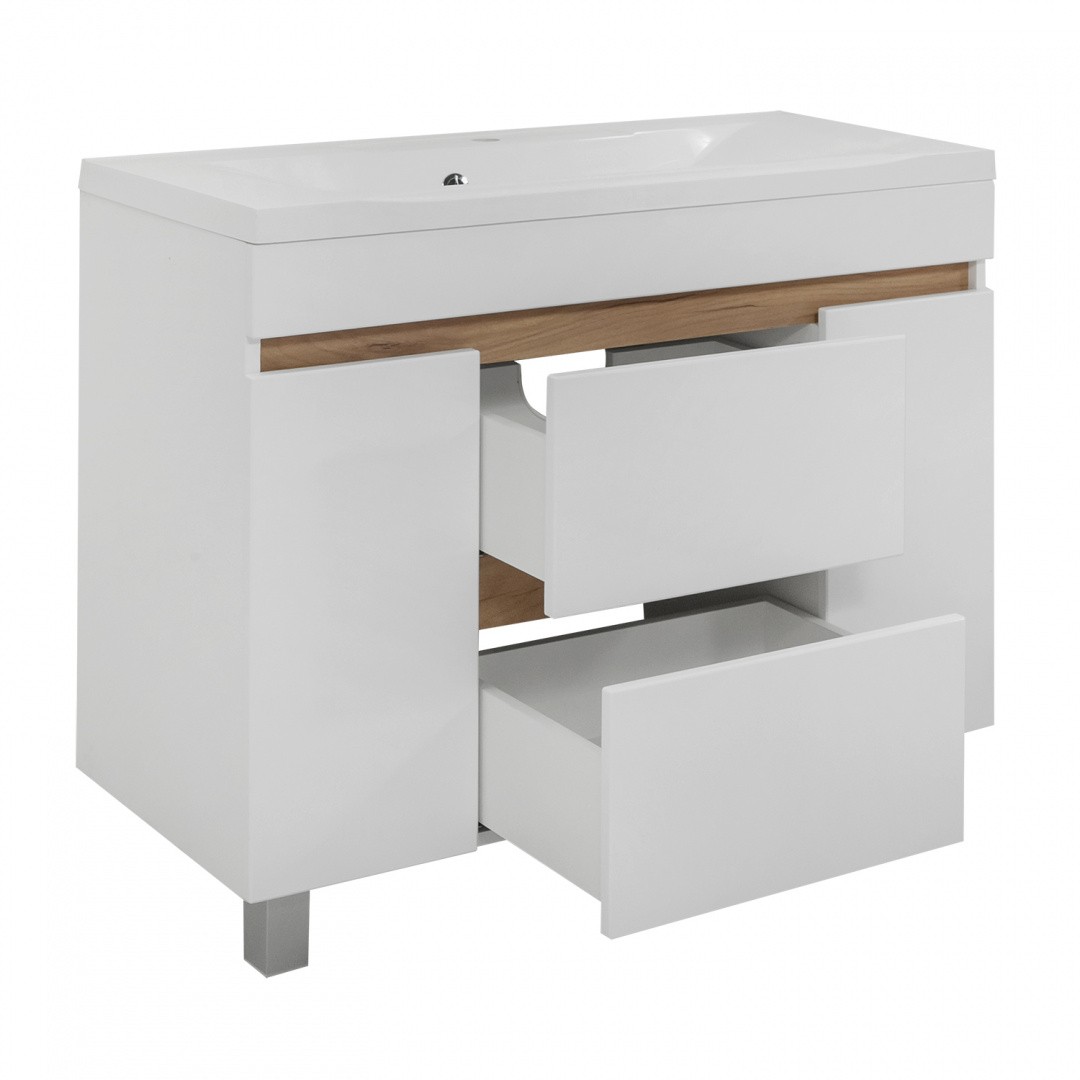 Приобрести aqua de marco тумба напольная с раковиной sydney 100см. 2 ящика+2двери