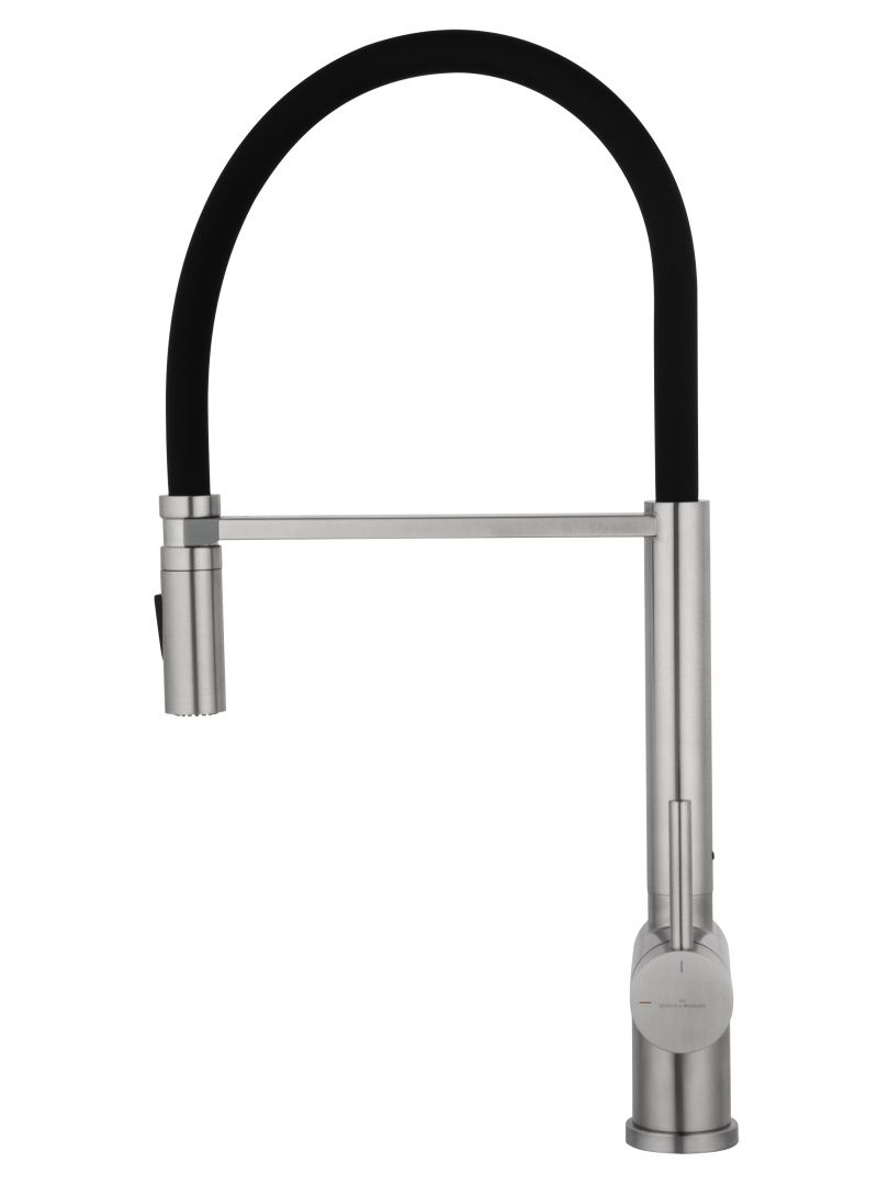 Приобрести смеситель для кухни с гибким изливом wonzon & woghand, брашированный никель (ww-88438003-bn)