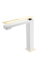 Boheme Смеситель для раковины Q, высокий, белый\золото 142-WG