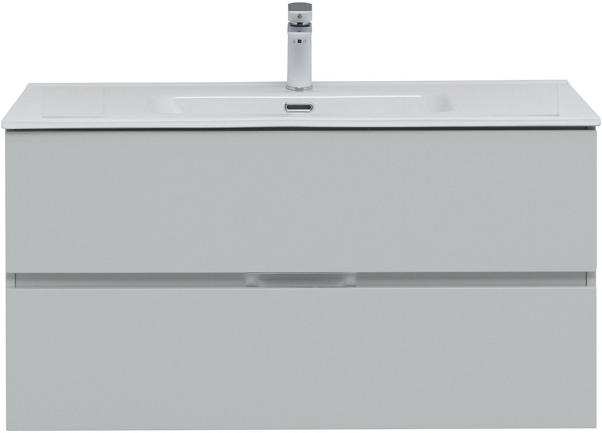 Приобрести aquanet тумба с раковиной алвита new 100 см, 2 ящика, серый