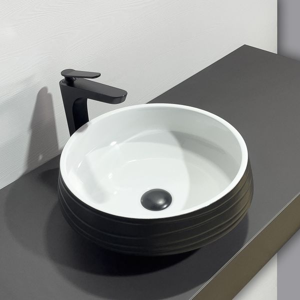 Приобрести comforty раковина j2110 41х43 см, черно-белая