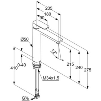 Приобрести kludi pure&style однорычажный смеситель для раковины, 215 мм