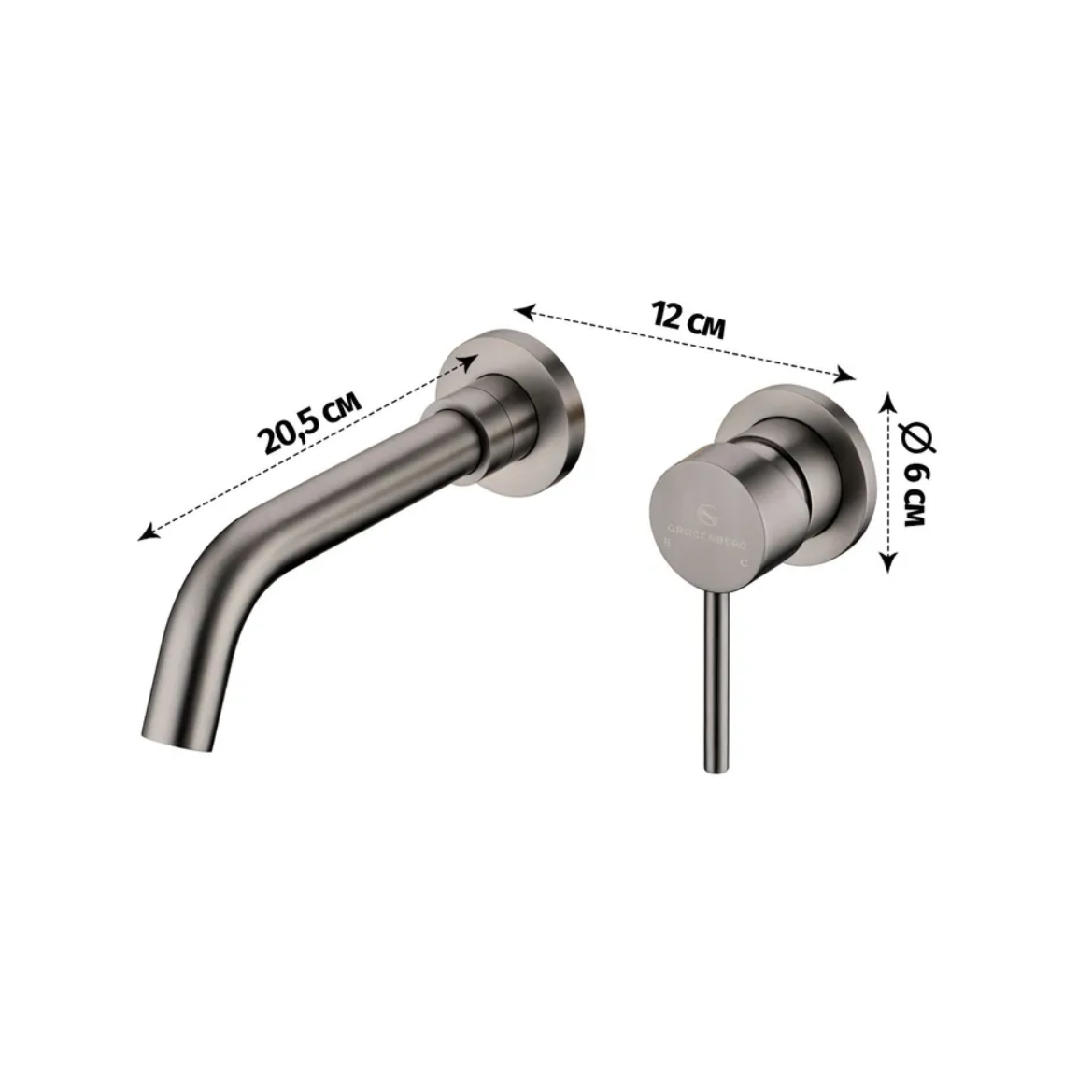 Приобрести grocenberg встраиваемый смеситель для раковины, никель gb511nk