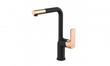 LEMARK Смеситель для кухни Ursus с поворотным изливом, черный\золото LM7205BLR