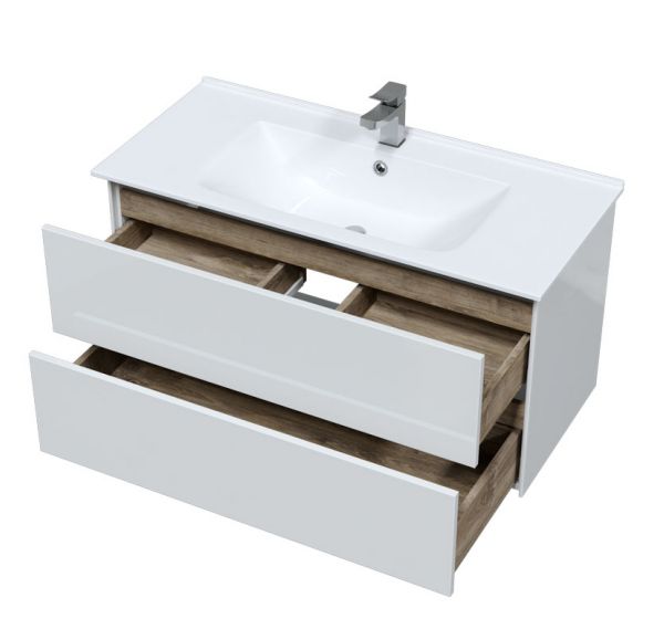 Приобрести sole тумба подвесная ultra 100 см с раковиной more 100, белая матовая ут000068492