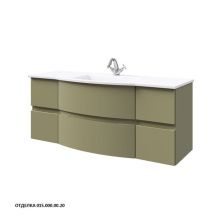 Caprigo Тумба с раковиной INTEGRA 130 см, зеленая, эмаль