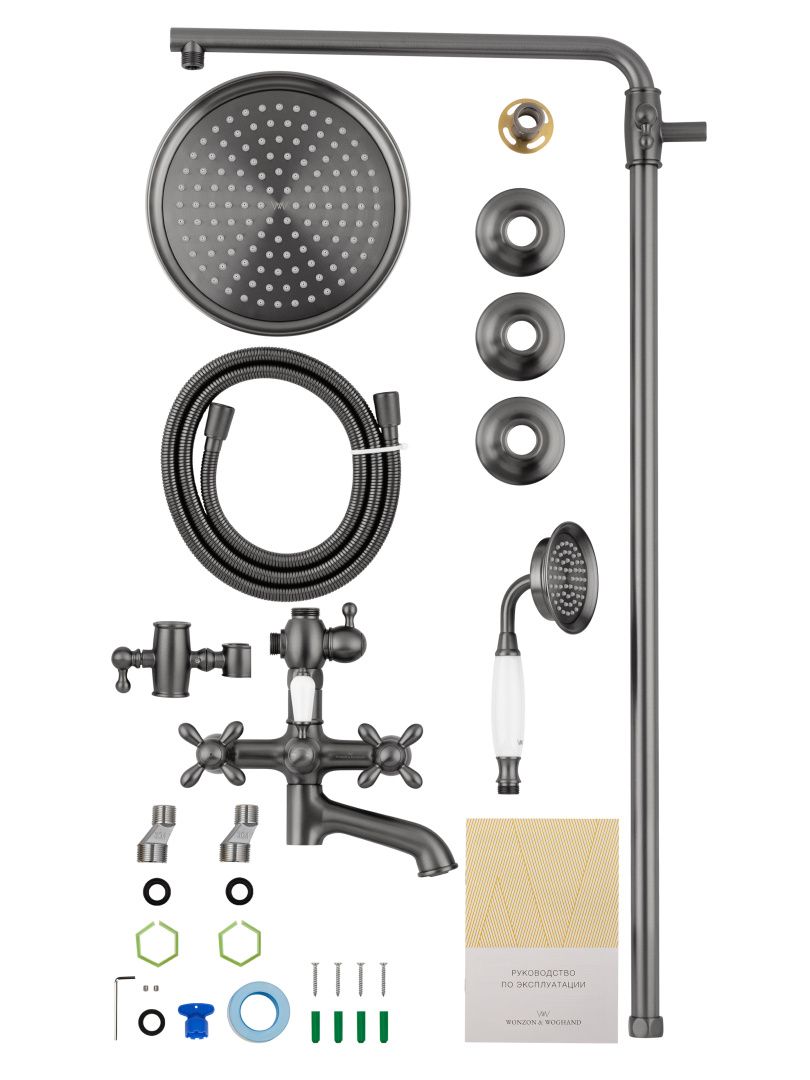 Приобрести душевая система wonzon & woghand retro, темный графит (ww-88739020-bgm)